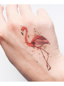 Tatouage éphémère - Mini Flamingo