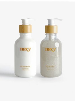 Duo soin des mains Navy, gommage et lait hydratant