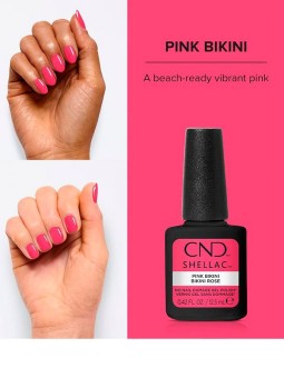Shellac Pink Bikini CND, vernis semi permanent rose fluo