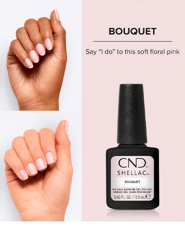 Shellac Bouquet CND, vernis semi permanent nude